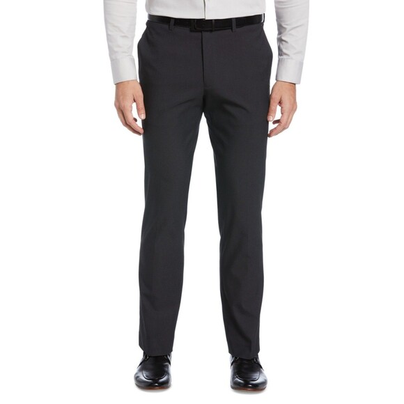 Perry Ellis Men's Slim Fit Stretch Washable Suit Pants - Charcoal,36x32